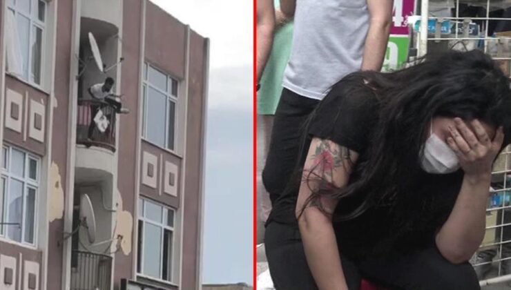 kıskançlıktan gözü dönen adam önce sevgilisini dövdü, sonra da kendini balkondan atmaya kalktı