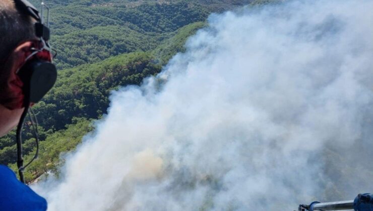 son dakika: kazdağları’nda orman yangını! edremit’teki yangına havadan ve karadan müdahale sürüyor