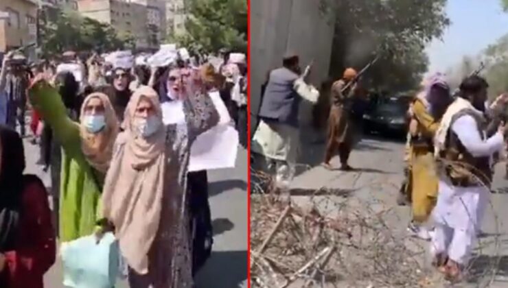 yüzlerce afgan kadın, kabil sokaklarını ‘özgürlük’ sloganlarıyla inletti! taliban göstericileri ateş açarak dağıttı
