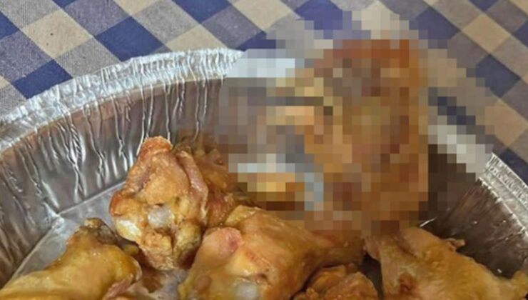 eve tavuk kanadı siparişi veren kadın, kutunun içine yanlışlıkla konulan kafatasını ısırdı