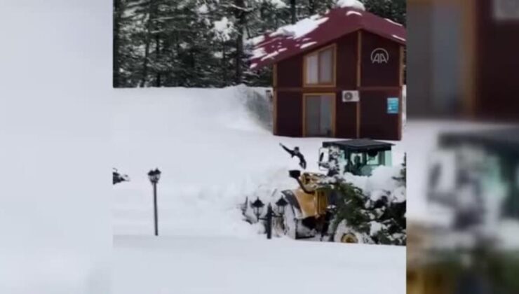 kar yağışı nedeniyle tatil köyünde mahsur kalanlar kurtarıldı