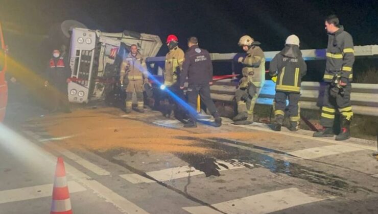 bursa’da kamyon devrildi: 1 ölü, 1 yaralı