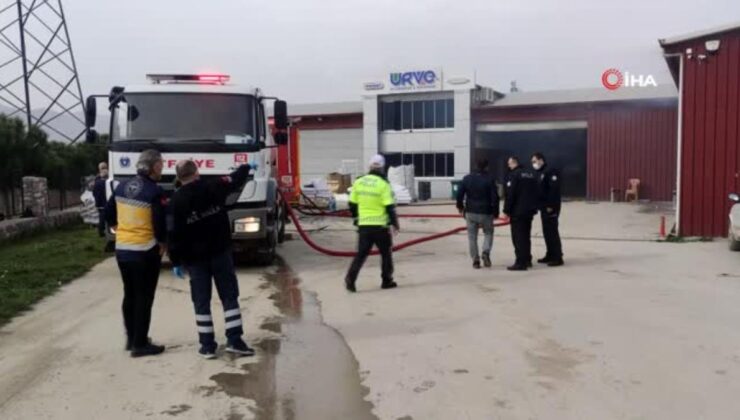 son dakika haber… fabrika yangınında itfaiye eri yaralandı